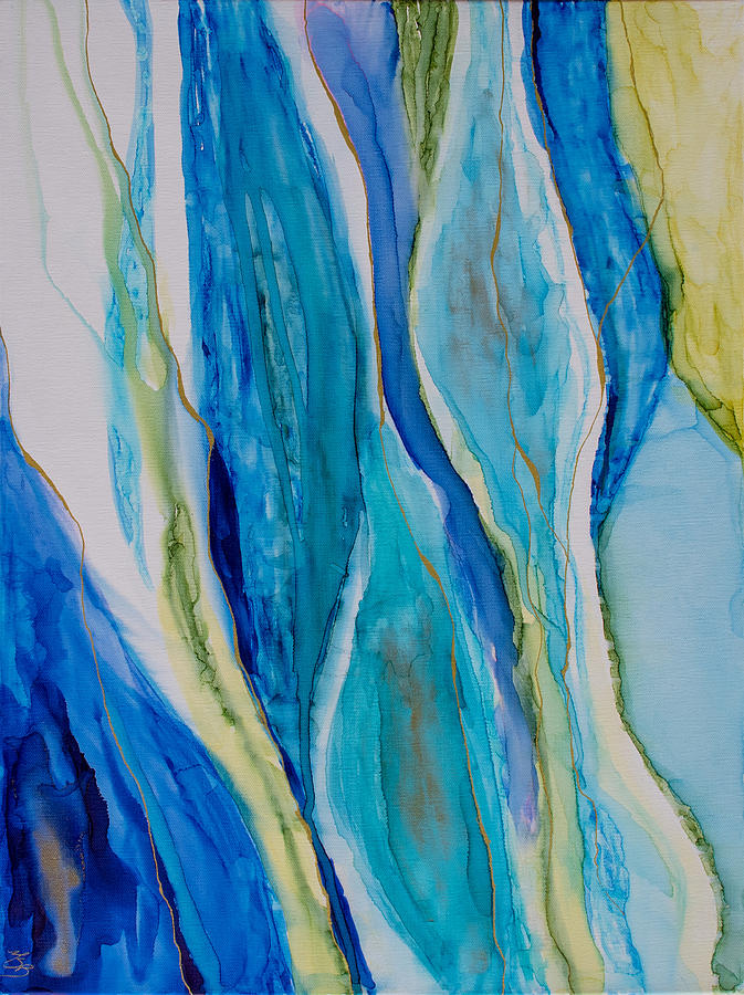 Blue Rhythms 2 Painting by Mary Benke