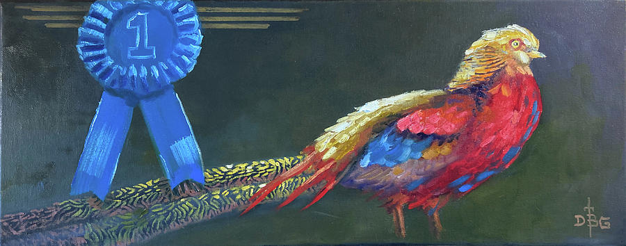 Blue Ribbon Pheasant Painting by David Bader