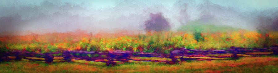Blue Ridge Autumn panorama 1021 Painting by Dan Carmichael
