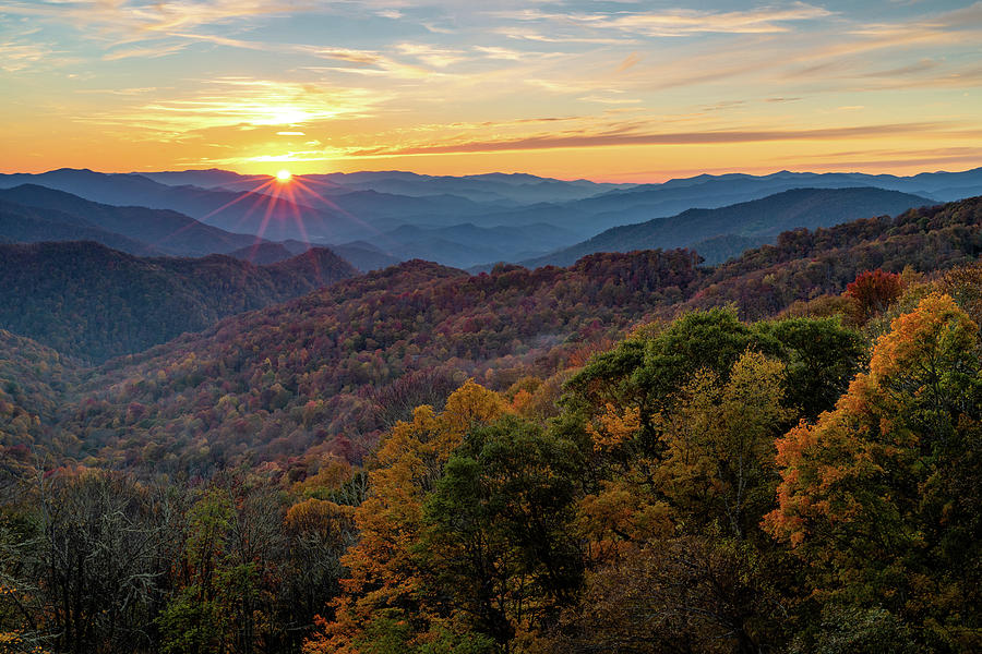 Blue Ridge Autumn Sunset Photograph by Eric Albright - Fine Art America