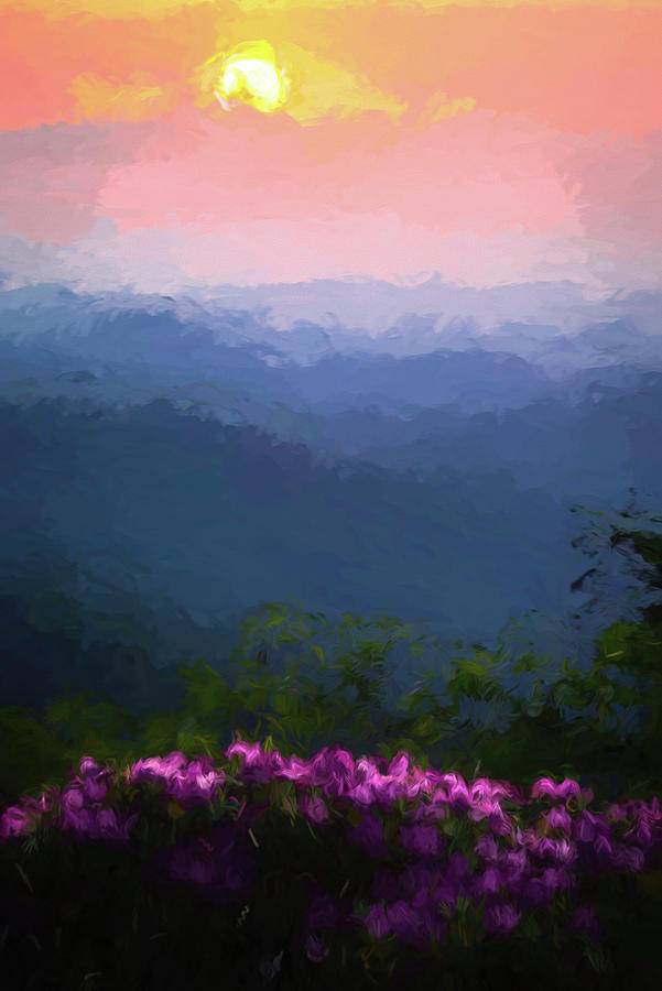 Blue Ridge Blooms Digital Painting Photograph by Serge Skiba