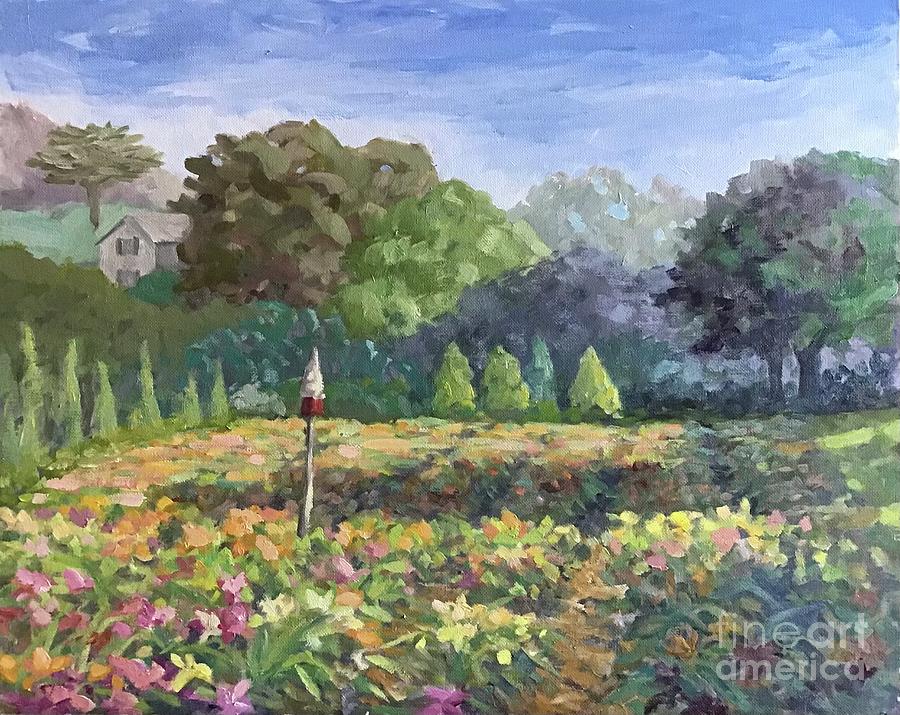 Blue Ridge Day Lily Farm Painting by Anne Marie Brown