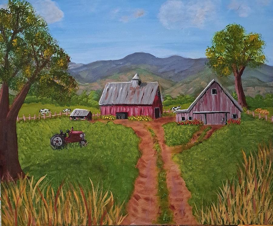 Blue Ridge Farm Painting by Nancy Sisco