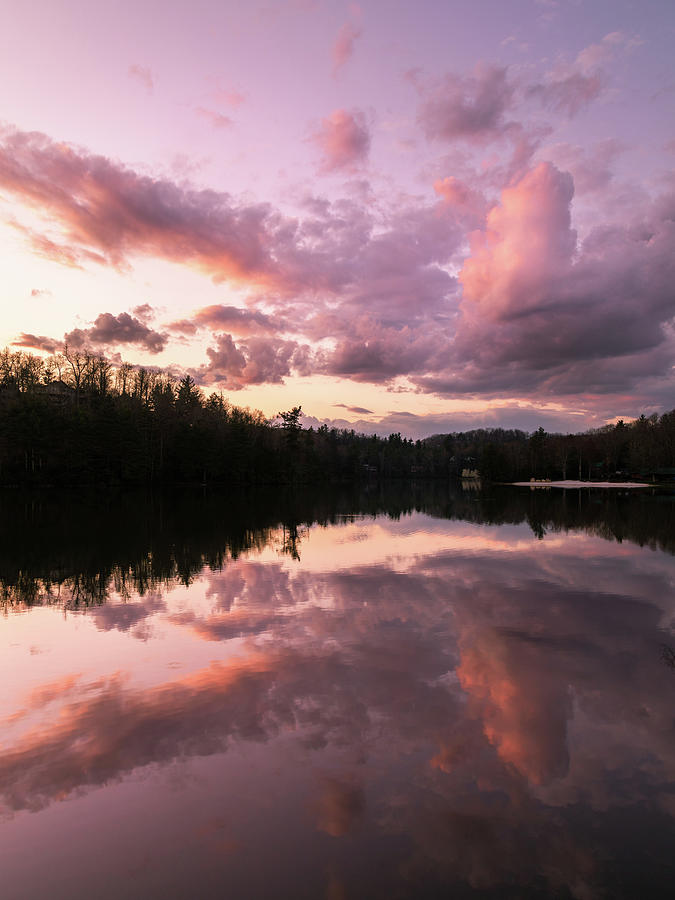 Blue Ridge Mountain Lake Cloud Reflection Photograph by Donnie Whitaker