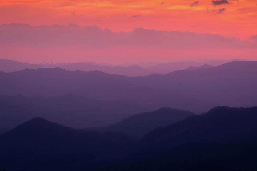 Blue Ridge Mountain Silhouette Sunrise Photograph by Serge Skiba