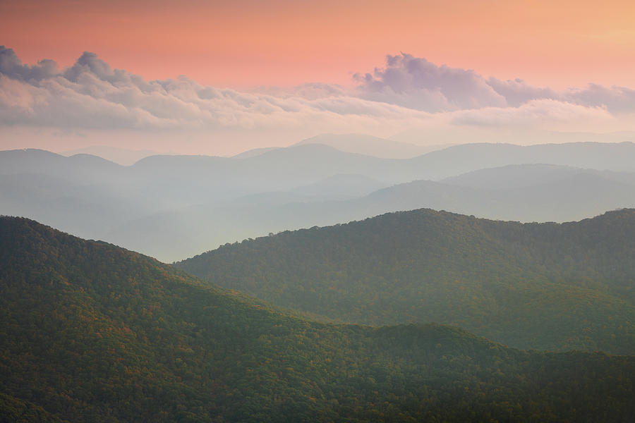 Blue Ridge Mountain Sunset Photograph by Jordan Hill