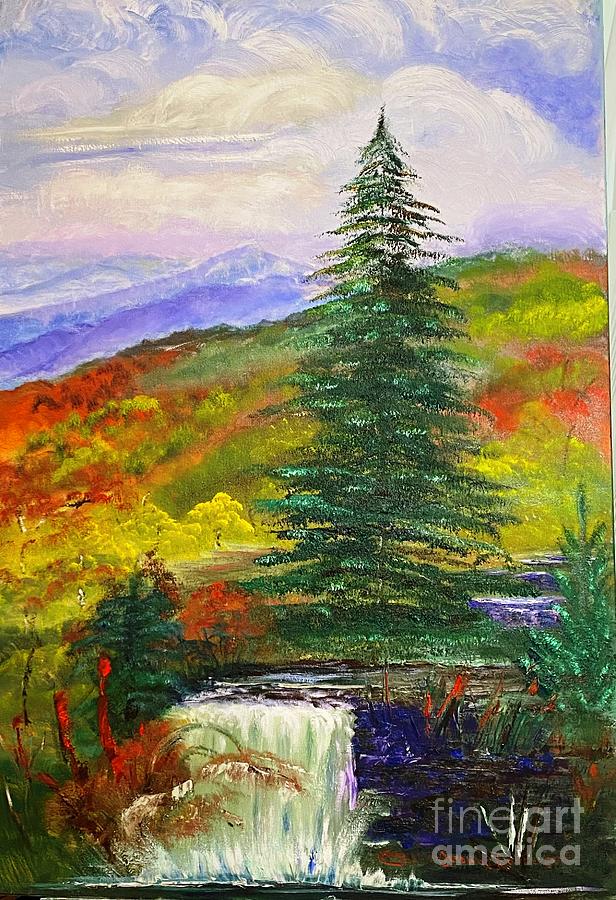 Blue Ridge Mountains in Autumn -- Banner Elk Painting by Catherine Ludwig Donleycott