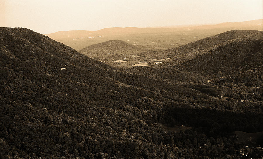 Blue Ridge Mountains of Virginia 2008 #6 Sepia Photograph by Frank Romeo