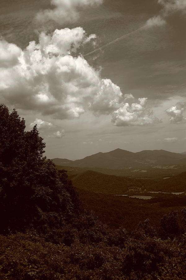 Blue Ridge Mountains of Virginia 2009 #10 Sepia Photograph by Frank Romeo