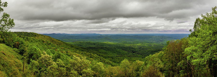 Blue Ridge Mountains on a Cloudy Day Panorama 610 Photograph by Dan Carmichael