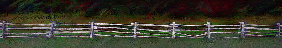 Blue Ridge Mountains Split Rail Wood Fence Panorama ap 108 Photograph by Dan Carmichael