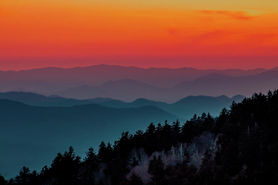 Blue Ridge Mountains sunset Photograph by Tim Pennington - Fine Art America