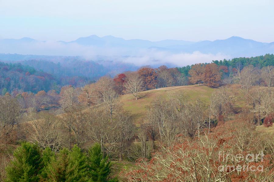 Blue Ridge Mountains With Hint Of Fall Leaves Photograph