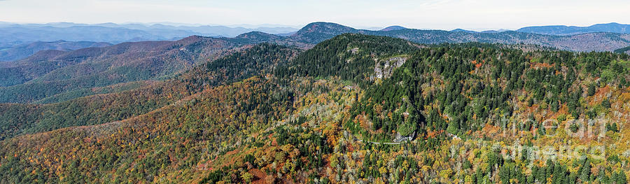 Blue Ridge Parkway Aerial View with Autumn Colors by Silvermine  Photograph by David Oppenheimer