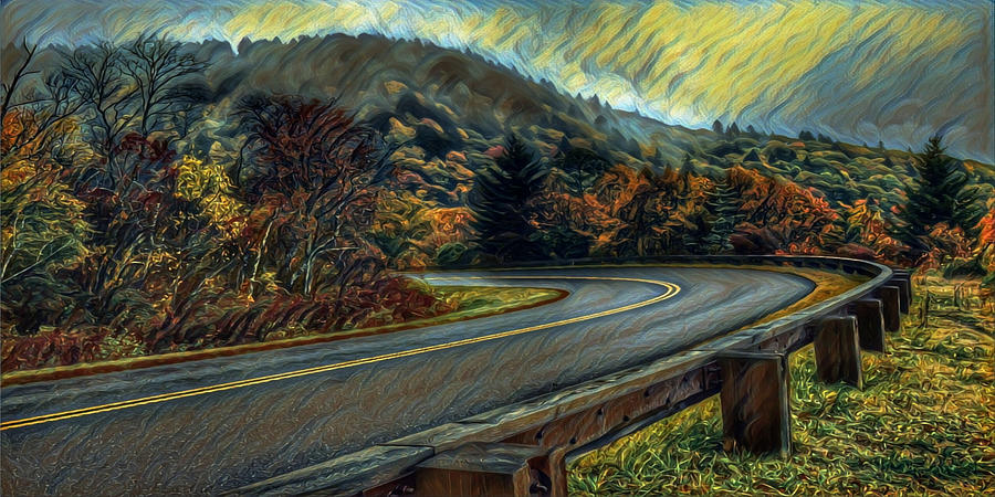 Blue Ridge Parkway Digital Art by Becky Sullivan - Pixels