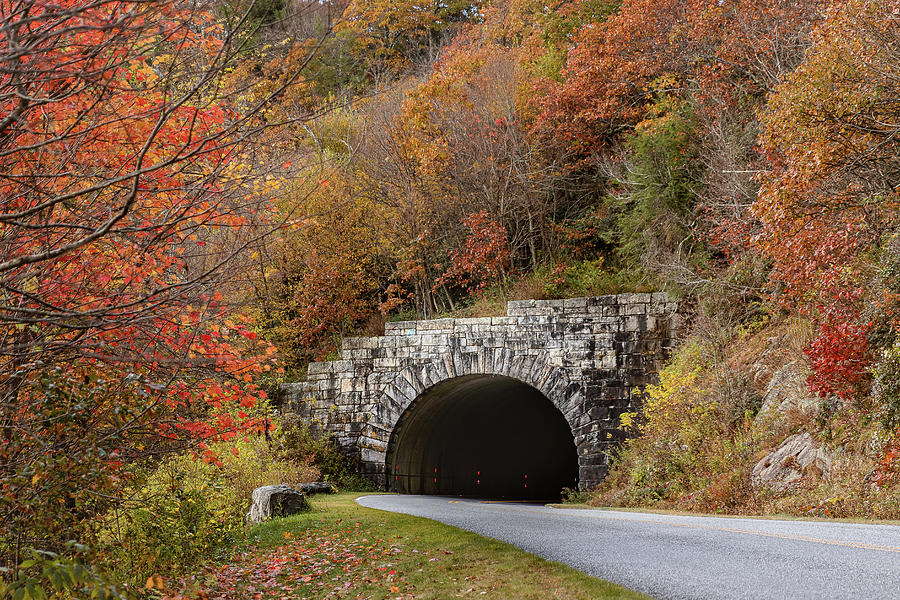 Blue Ridge Parkway Buck Spring Tunnel in Fall Photograph by Joni Eskridge