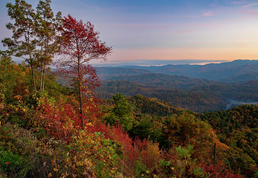 Blue Ridge Parkway Fall Sunset Photograph by Dan Sproul
