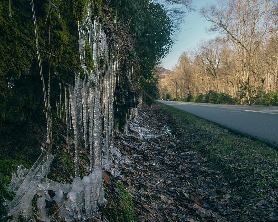 Blue Ridge Parkway Icicles  Photograph by Ray Devlin