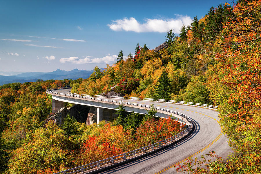 Fall Photograph - Blue Ridge Parkway Linn Cove Viaduct - North Carolina by Dave Allen