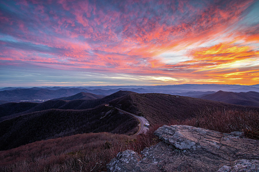 Blue Ridge Parkway NC Craggy Fire Photograph by Robert Stephens