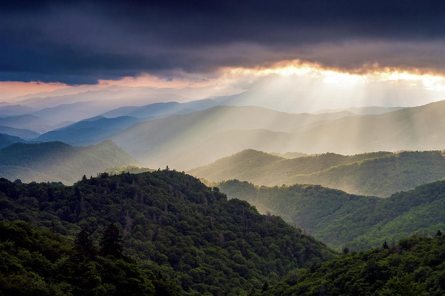 Blue Ridge Parkway NC Out Of The Darkness Photograph by Robert Stephens