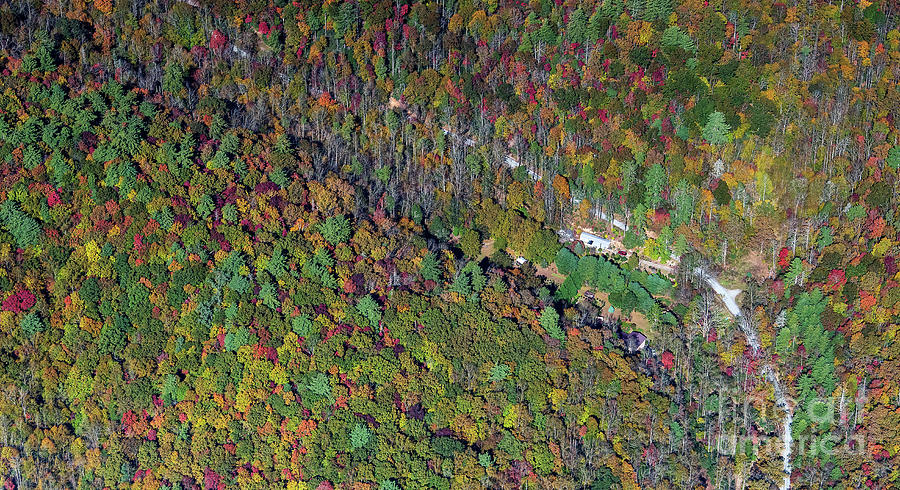 Blue Ridge Parkway near Jonas Ridge North Carolina Aerial View w Photograph by David Oppenheimer