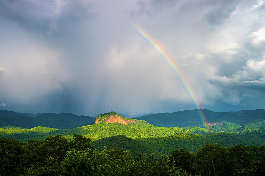 Blue Ridge Parkway North Carolina Looking Glass Rainbow Photograph by Robert Stephens