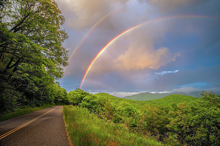 Blue Ridge Parkway North Carolina Rainbow Highway Photograph by Robert Stephens