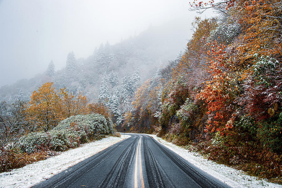 Blue Ridge Parkway North Carolina Seasons Clash Photograph by Robert Stephens