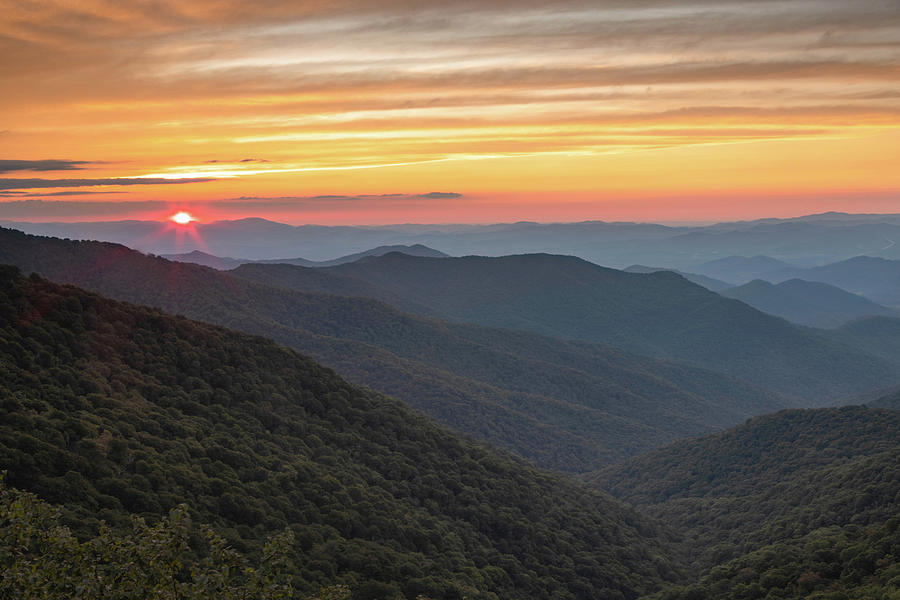 Blue Ridge Parkway Summer Sunset North Carolina Mountains Photograph by ...