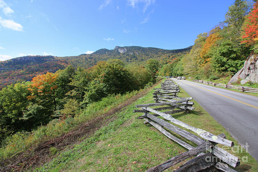 Blue Ridge Parkway with Linn Cove Viaduct in the Distance 3219 Photograph by Jack Schultz