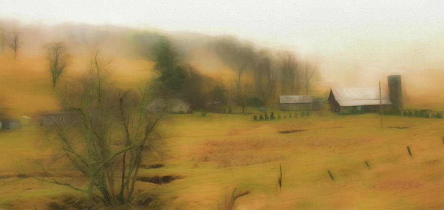 Blue Ridge Ranch on a Stormy Winter Day ap 119 Painting by Dan Carmichael