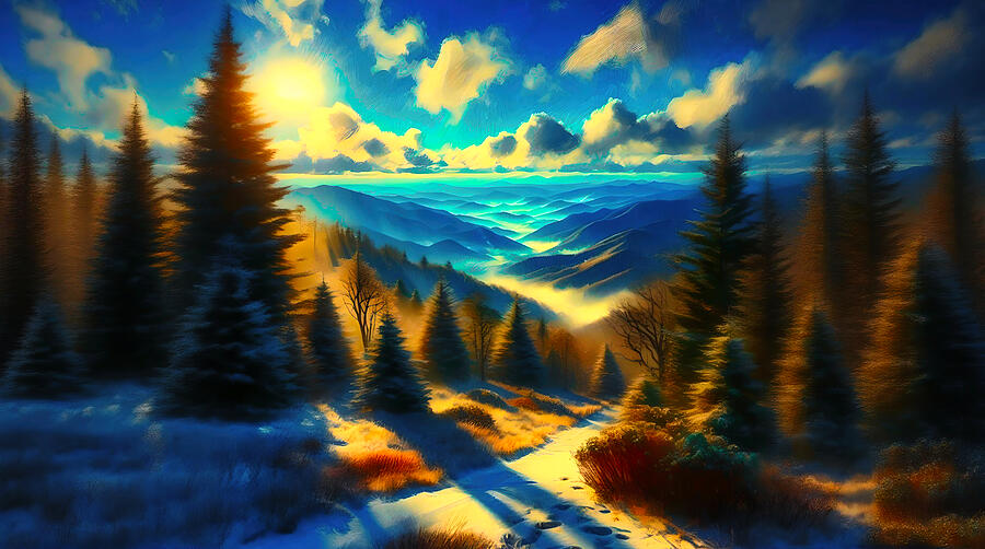Blue Ridge Reflections Digital Art by Allen Nice-Webb