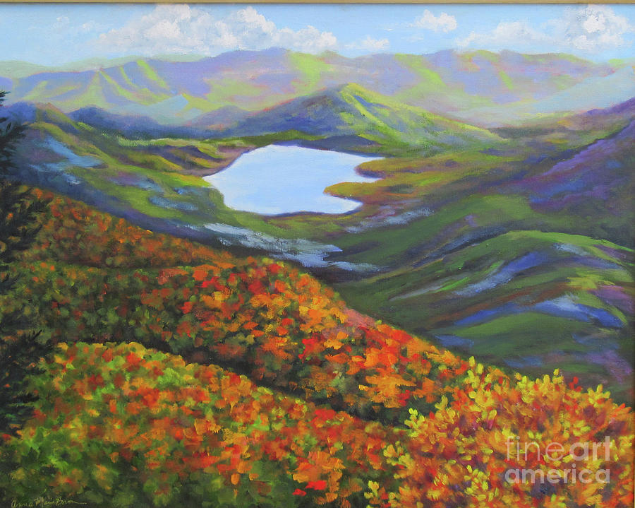 Blue Ridge Resevoir Painting by Anne Marie Brown