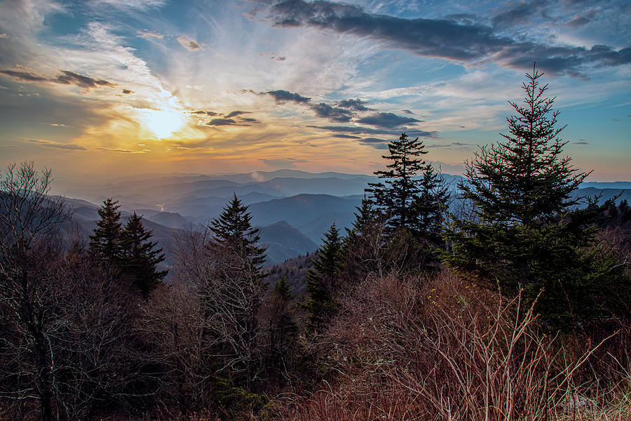 Mountain Photograph - Blue Ridge Sunset by Robert J Wagner