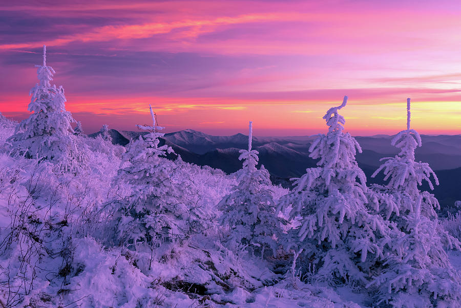 Blue Ridge Winter Sunset Photograph by Serge Skiba