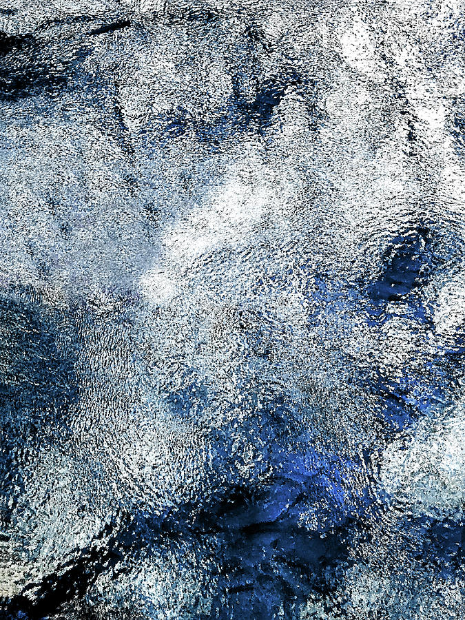 Abstract Mixed Media - Blue Ripples in the Water Pattern by Sharon Williams Eng