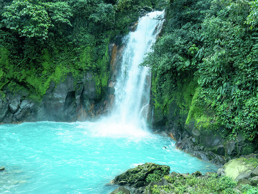 Blue River Waterfall near La Fortuna Costa Rica Photograph by Leslie Struxness