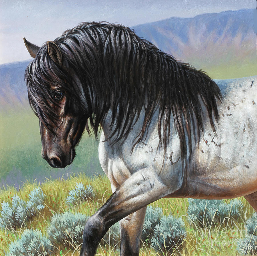 Blue Roan Painting by Cynthie Fisher