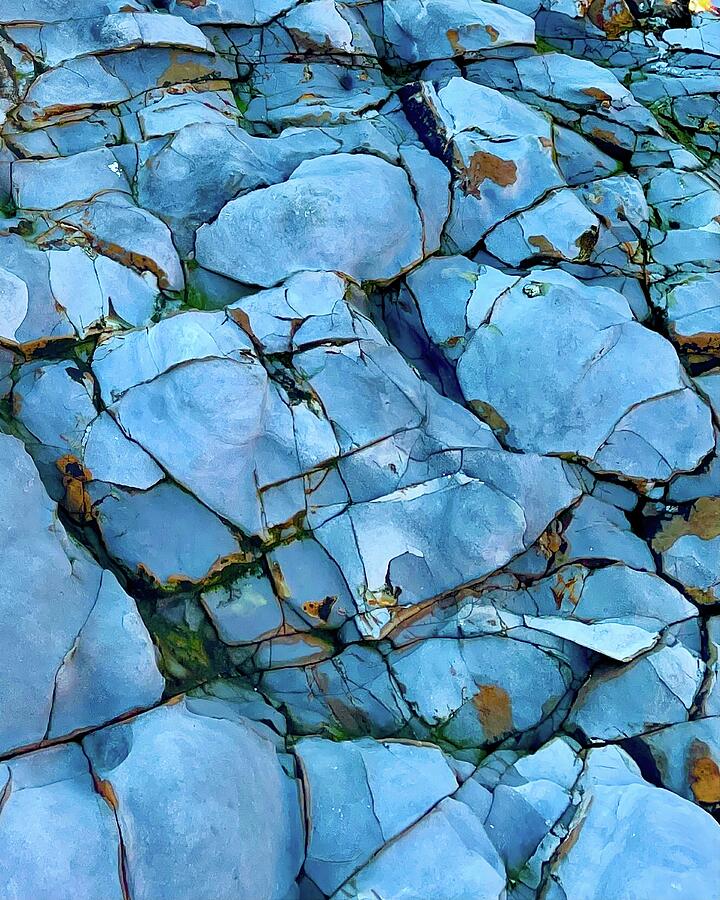Blue Rock Abstract Mixed Media by Christina Ford