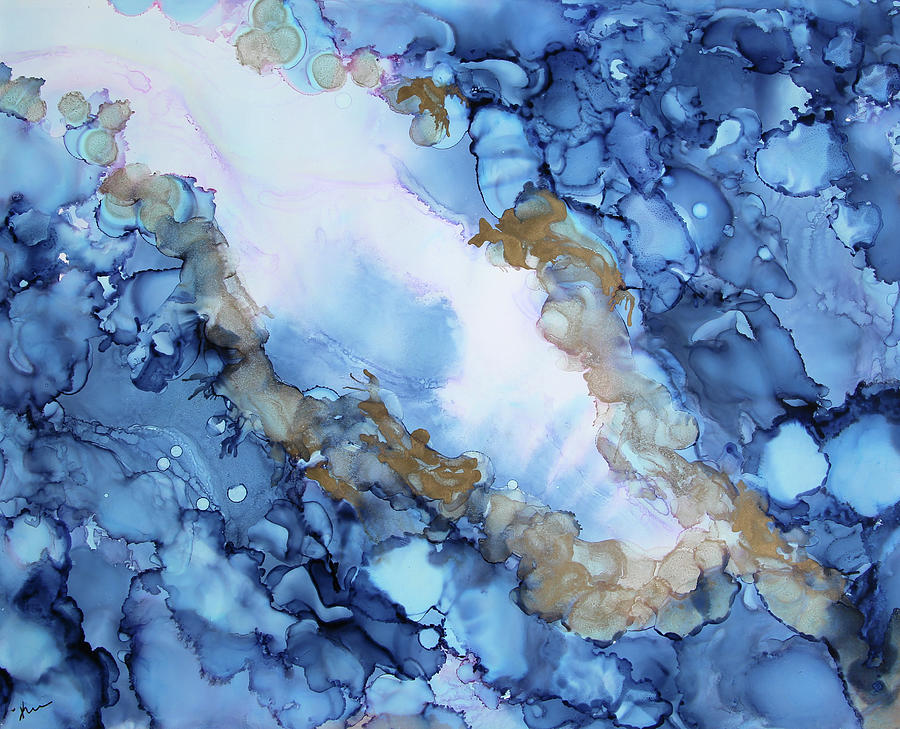 Blue Rock Painting by Katrina Nixon