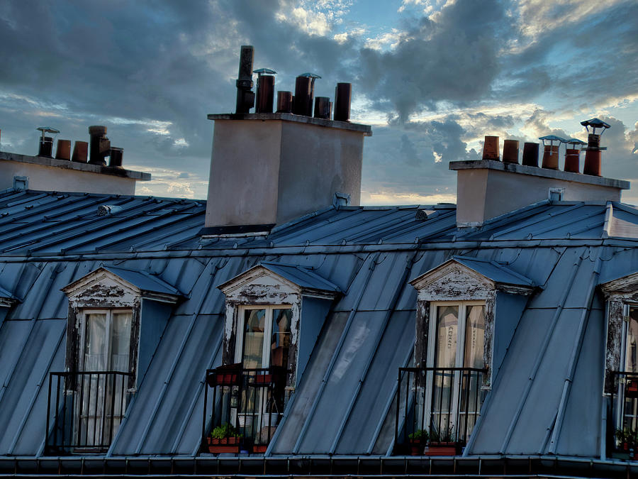 Paris Photograph - Blue Roof 2 by Claude LeTien