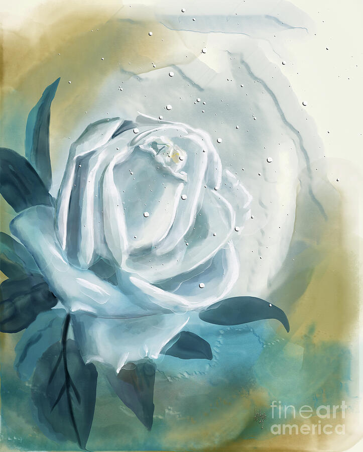 Blue Rose Digital Art by Lois Bryan