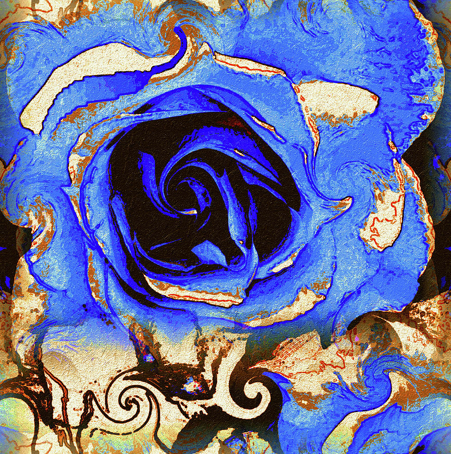 Blue Rose Painting by Natalie Holland