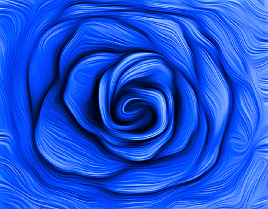 Blue Rose Digital Art by Ronald Mills