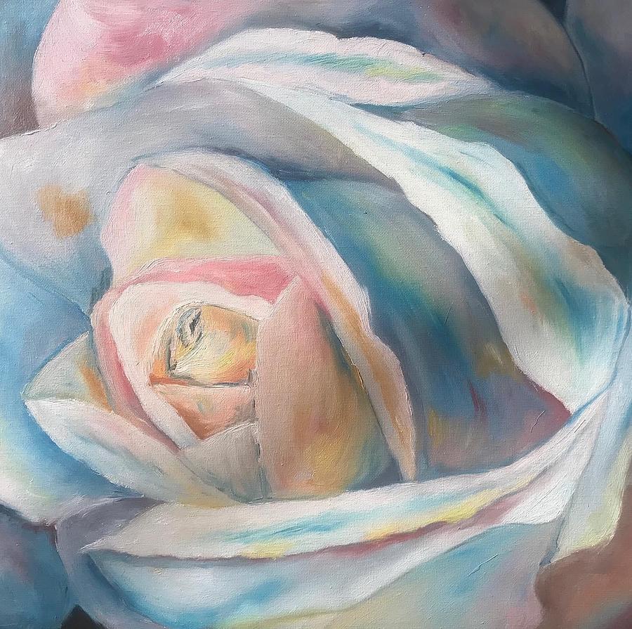 Blue rose  Painting by Tetiana Bielkina