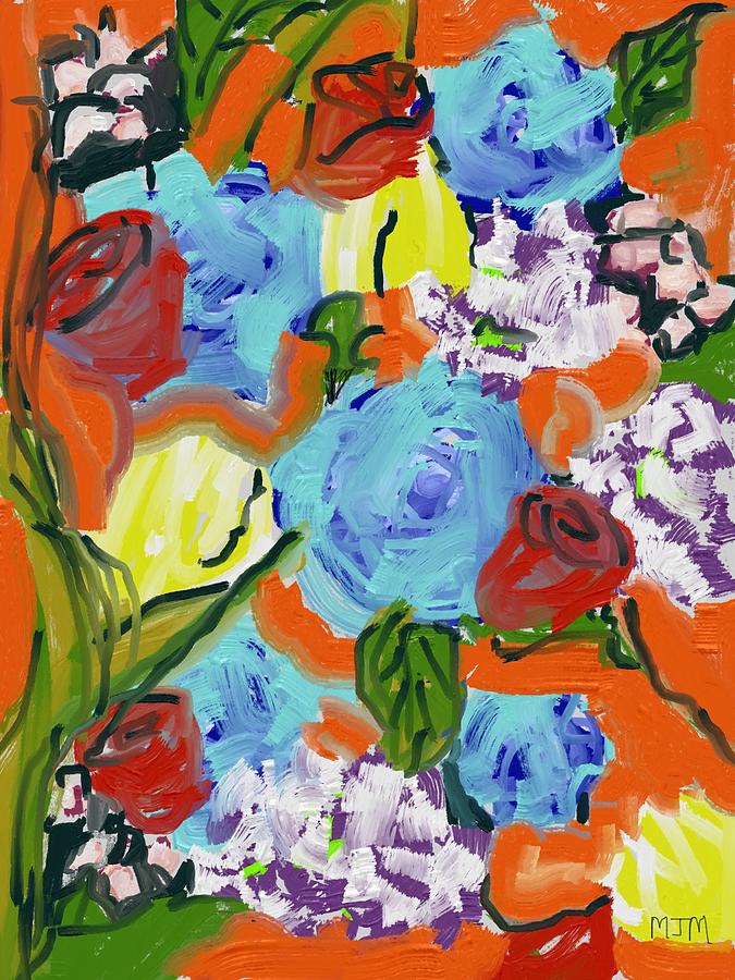 Blue Roses 2 Painting by Mary Jane Mulholland - Fine Art America