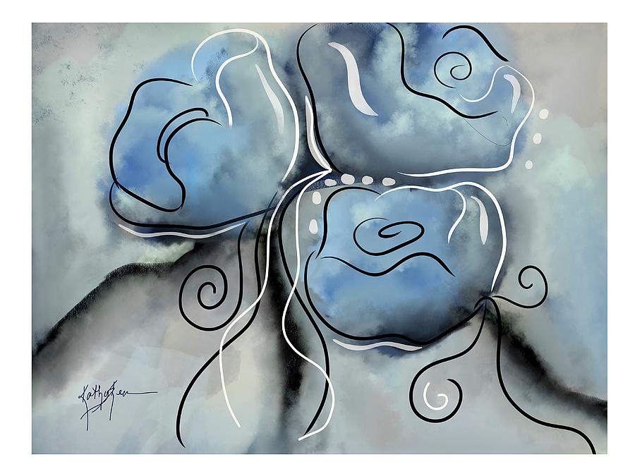 Blue Roses Drawing by Kathy Sheeran