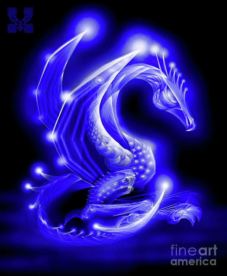 Blue Sapphire Dragon Digital Art by Dale Crum