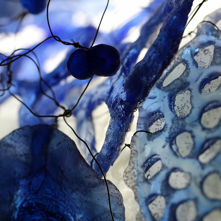 Bright Blue Sculptural Texture Photograph